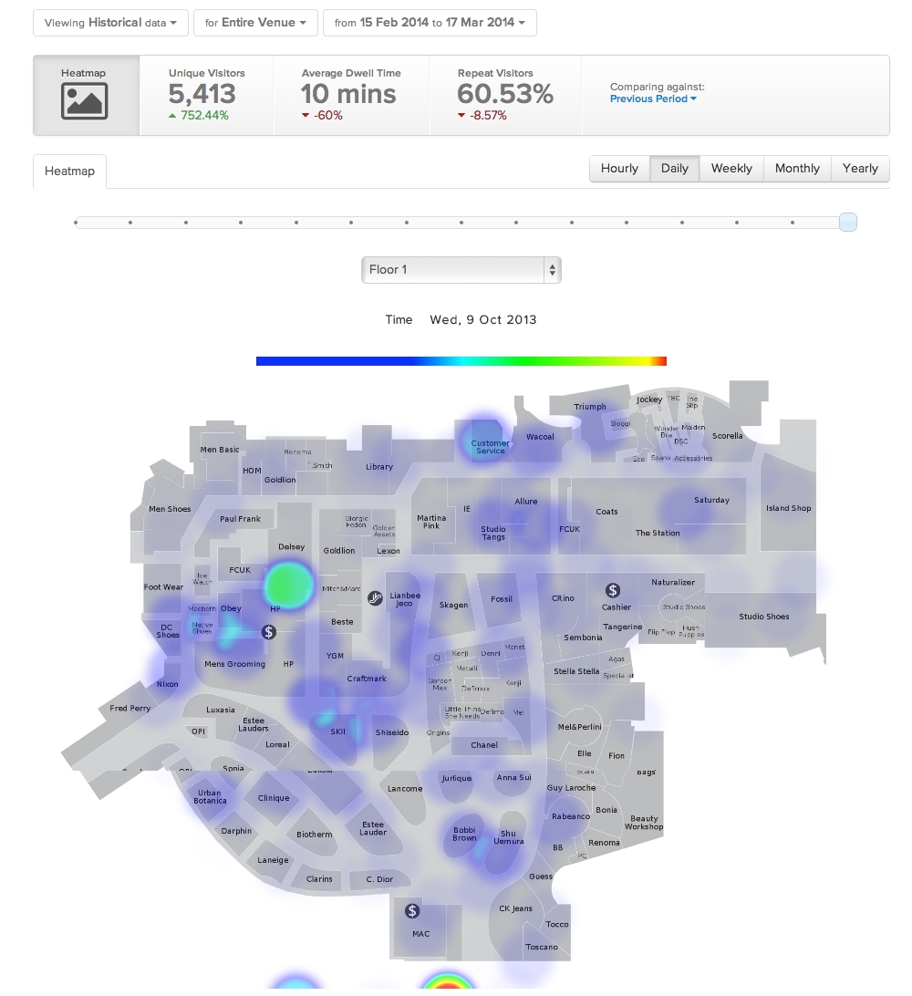 mapa ciepla - liczba odwiedzających